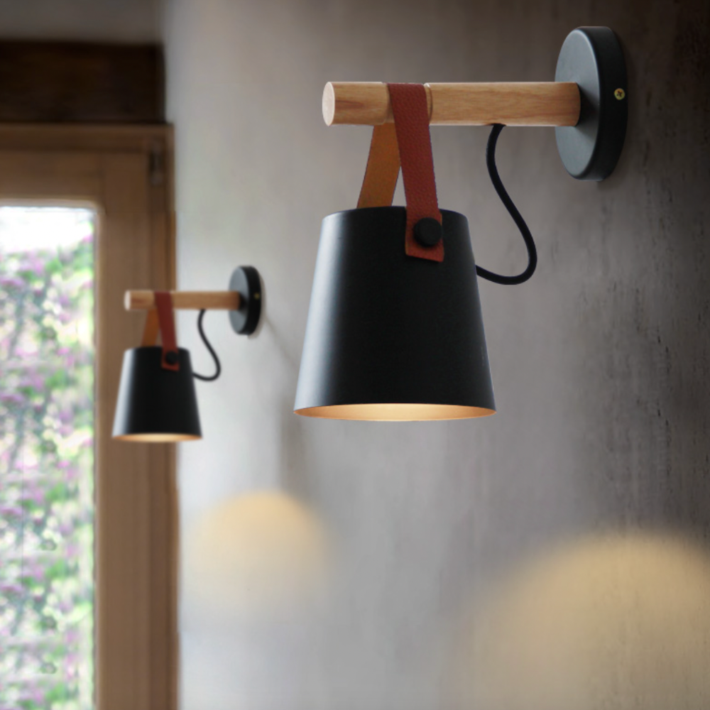 Wandlamp Metaal LED Zwart Wit Neerwaartse Lichtbundel Modern Scandinavisch E27 Keuken Slaapkamer Gang | Sulvida
