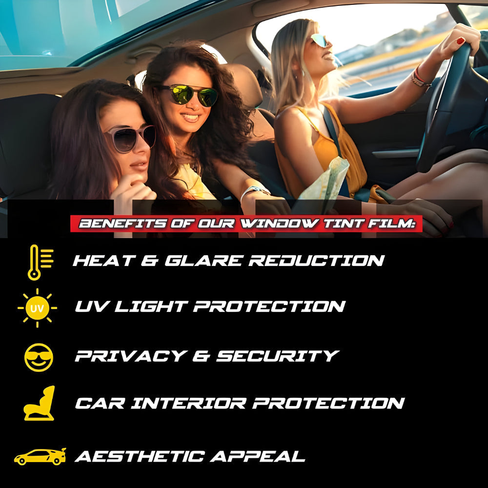 Zonwerende raamfolie auto UV-bescherming warmtewerende donkere folie voertuigruiten privacy zonnescherm | Sulvida