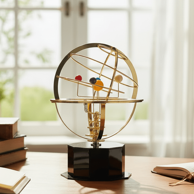 Mechanisch Zonnestelsel Orrery Messing Bureaumodel Educatief Planetarium Handbediend Roterende Planeten Display | Sulvida
