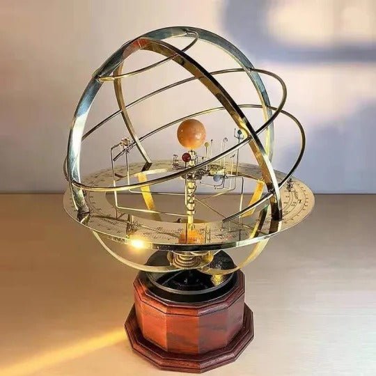 Mechanisch Zonnestelsel Orrery Messing Bureaumodel Educatief Planetarium Handbediend Roterende Planeten Display | Sulvida