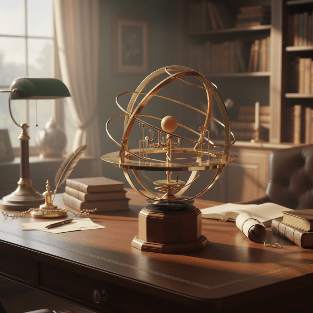 Mechanisch Zonnestelsel Orrery Messing Bureaumodel Educatief Planetarium Handbediend Roterende Planeten Display | Sulvida