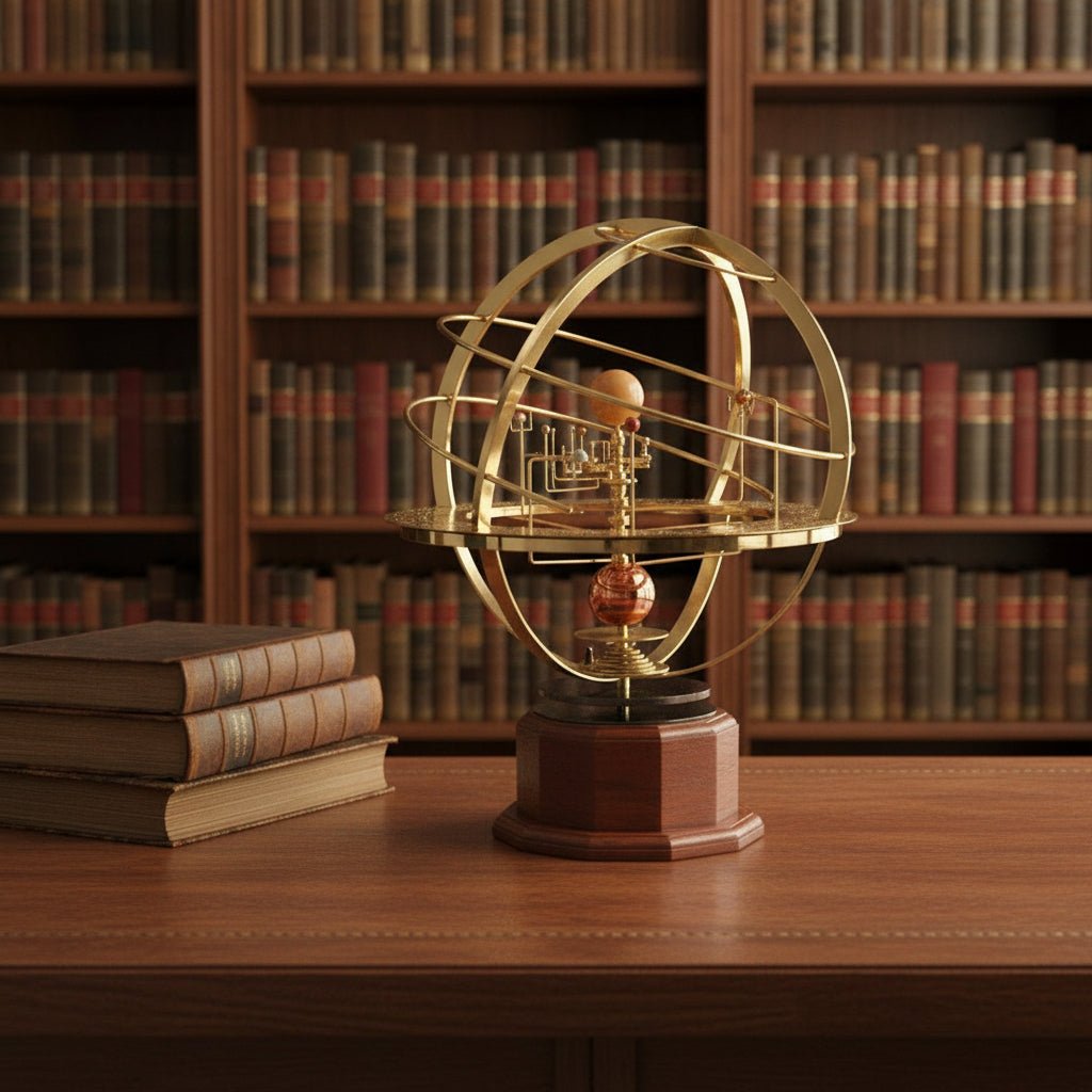 Mechanisch Zonnestelsel Orrery Messing Bureaumodel Educatief Planetarium Handbediend Roterende Planeten Display | Sulvida