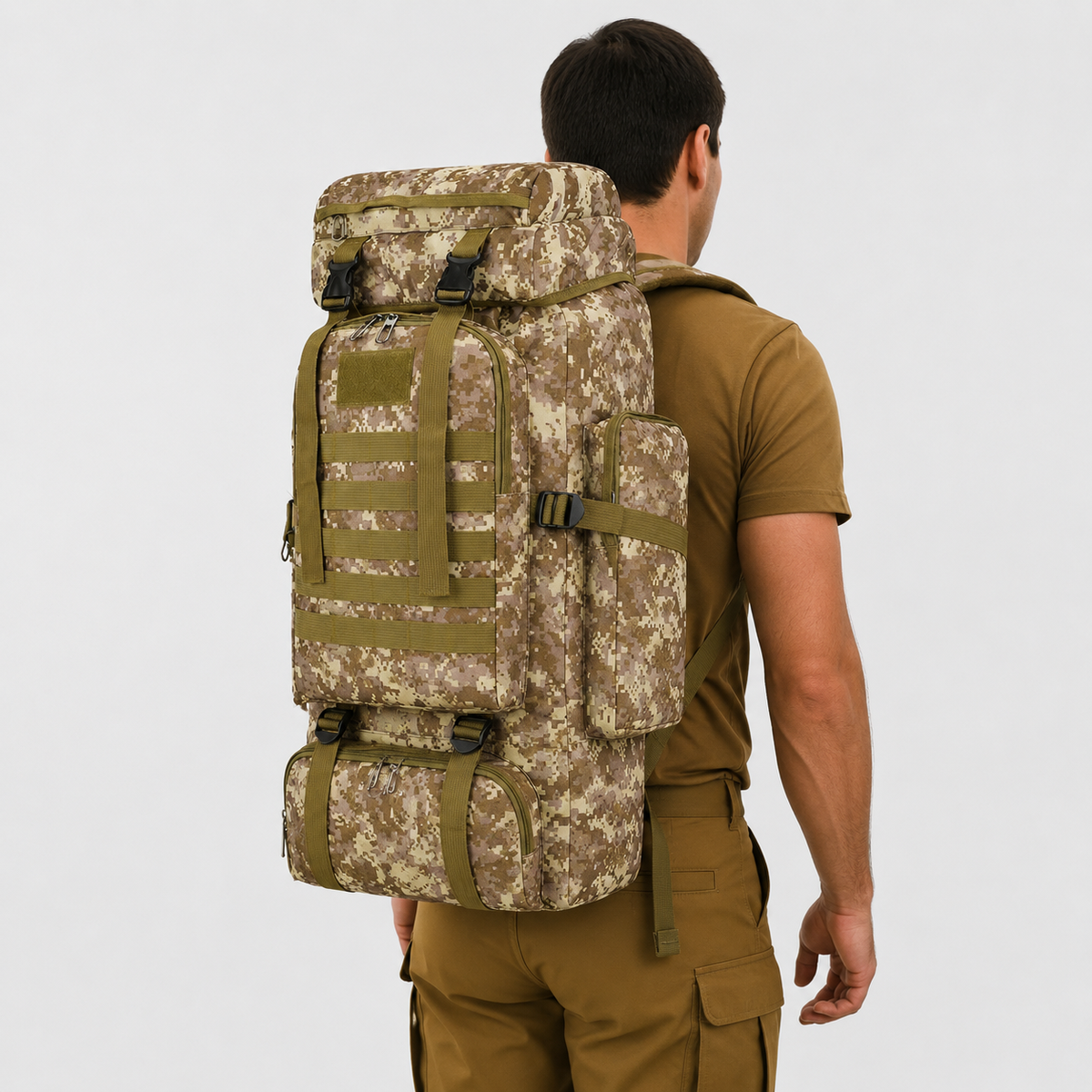 80 Liter Trekking Rugzak met MOLLE Systeem Waterdicht voor Backpackers Outdooravonturiers en Camping | Sulvida