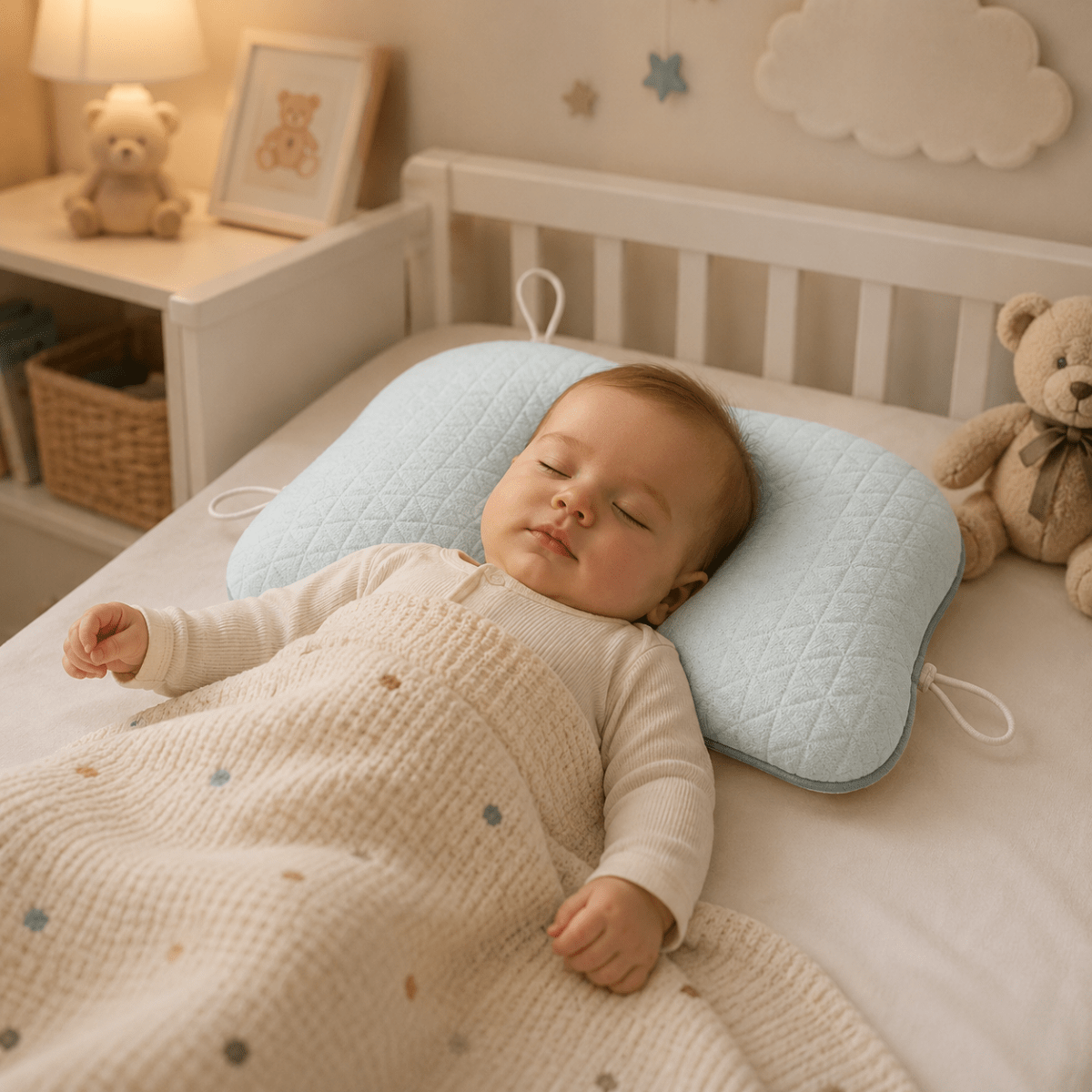 Babykussen Ergonomisch Ademend met Optimale Hoofdsteun voor Comfortabele Nachtrust en Gezonde Hoofdpositie | Sulvida