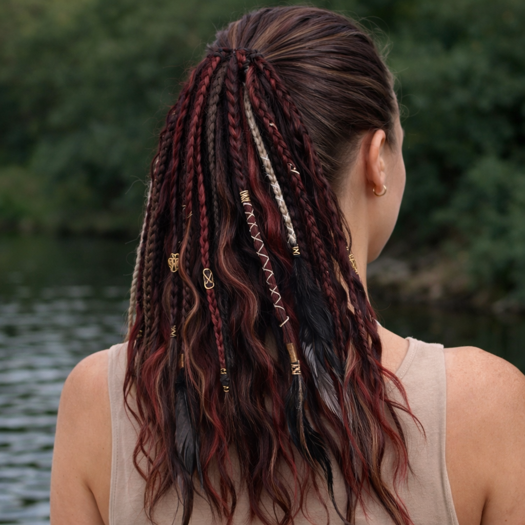 Dreadlock-Ponytail met Kralen Shells Boho Haarstyling Festival Accessoire Hippie Haar Extensie Ibiza Look | Sulvida