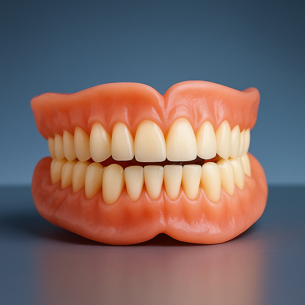Prothèse dentaire esthétique amovible supérieure et inférieure, couleur ivoire, pour un sourire éclatant, confortable et naturel | Sulvida