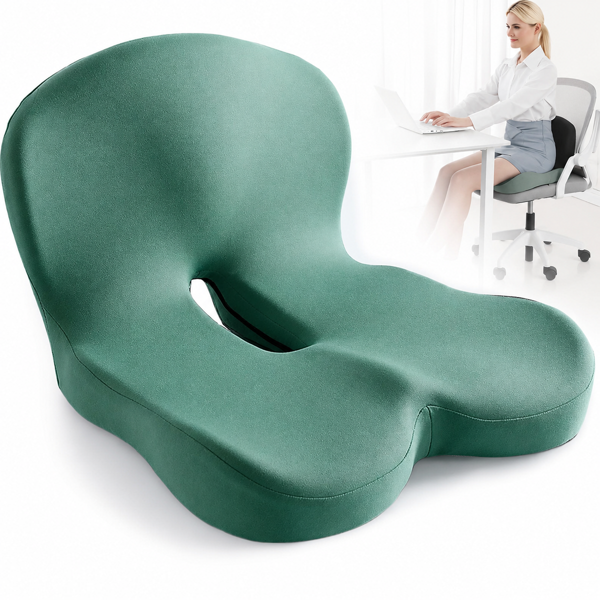 Ergonomisch Zitkussen Memory Foam Drukverlagend Antislip Voor Bureau Thuis Auto Kantoor Reizen Optimaal Comfort | Sulvida