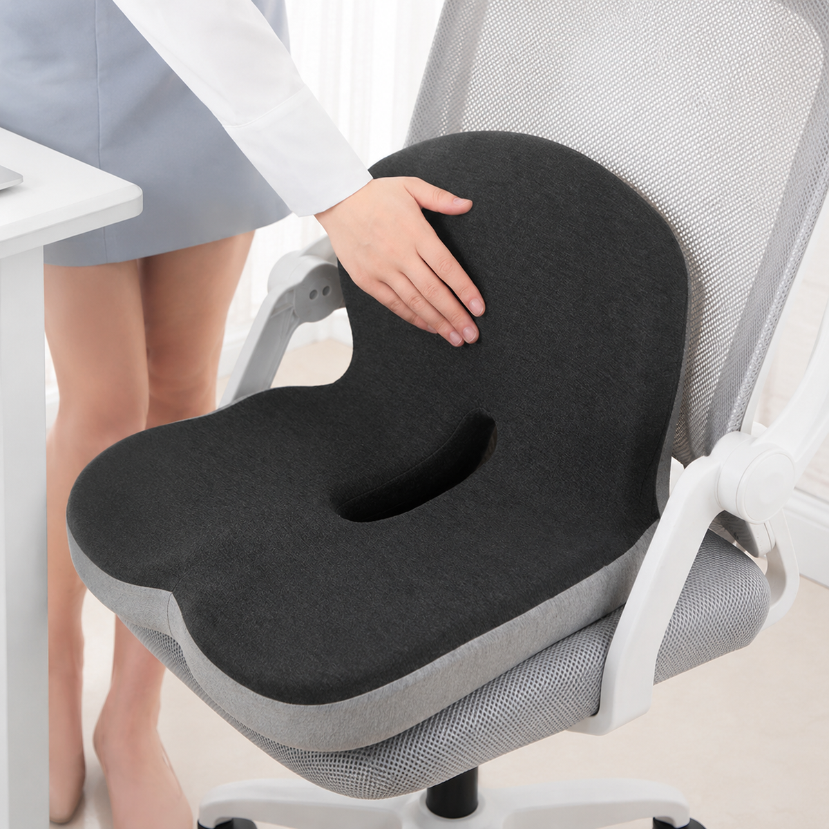 Ergonomisch Zitkussen Memory Foam Drukverlagend Antislip Voor Bureau Thuis Auto Kantoor Reizen Optimaal Comfort | Sulvida
