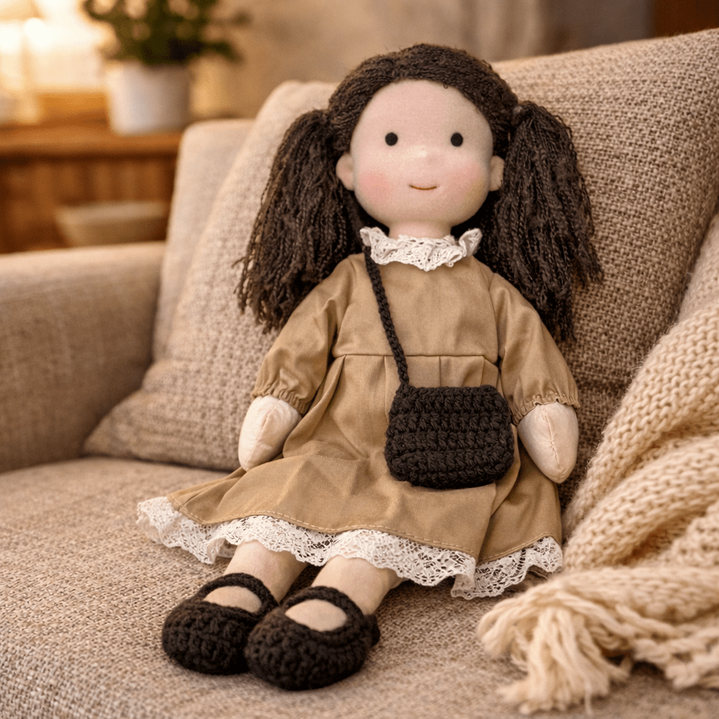 Handgemaakte Katoenen Pop 28 cm Zachte Knuffelpop Fantasievol Speelgoed Duurzaam Eenvoudig Design Kinderkamer | Sulvida