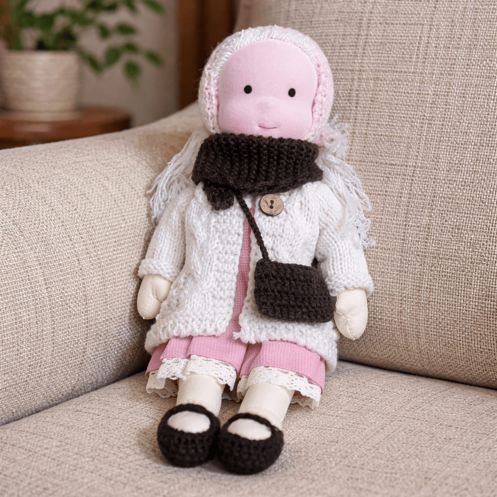 Handgemaakte Katoenen Pop 28 cm Zachte Knuffelpop Fantasievol Speelgoed Duurzaam Eenvoudig Design Kinderkamer | Sulvida