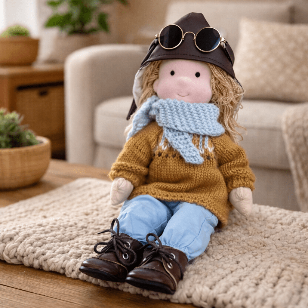 Handgemaakte Katoenen Pop 28 cm Zachte Knuffelpop Fantasievol Speelgoed Duurzaam Eenvoudig Design Kinderkamer | Sulvida