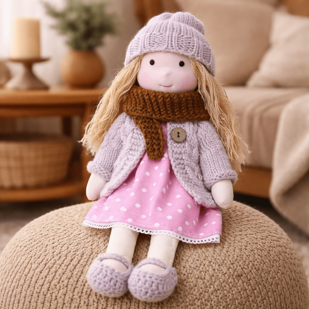 Handgemaakte Katoenen Pop 28 cm Zachte Knuffelpop Fantasievol Speelgoed Duurzaam Eenvoudig Design Kinderkamer | Sulvida
