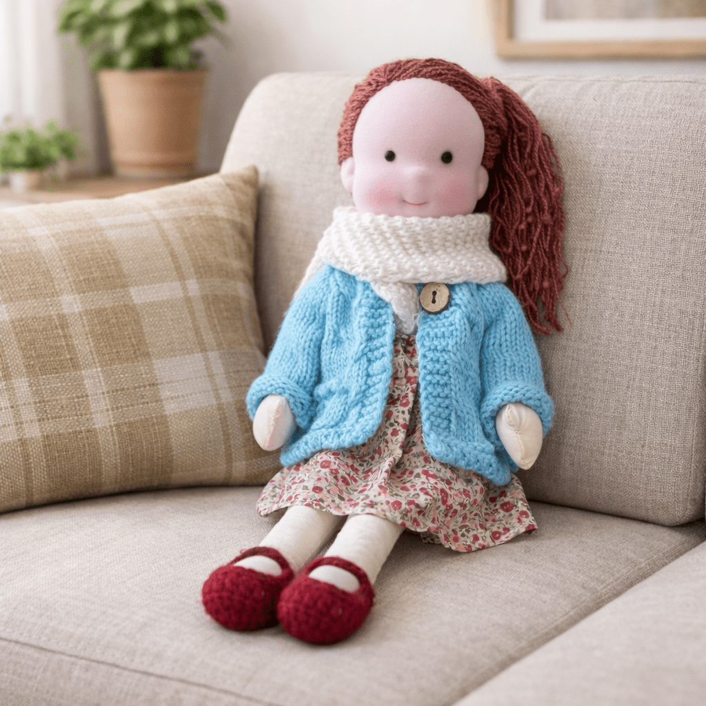 Handgemaakte Katoenen Pop 28 cm Zachte Knuffelpop Fantasievol Speelgoed Duurzaam Eenvoudig Design Kinderkamer | Sulvida