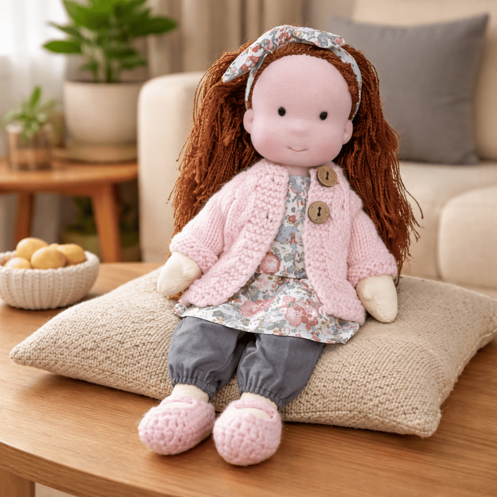 Handgemaakte Katoenen Pop 28 cm Zachte Knuffelpop Fantasievol Speelgoed Duurzaam Eenvoudig Design Kinderkamer | Sulvida