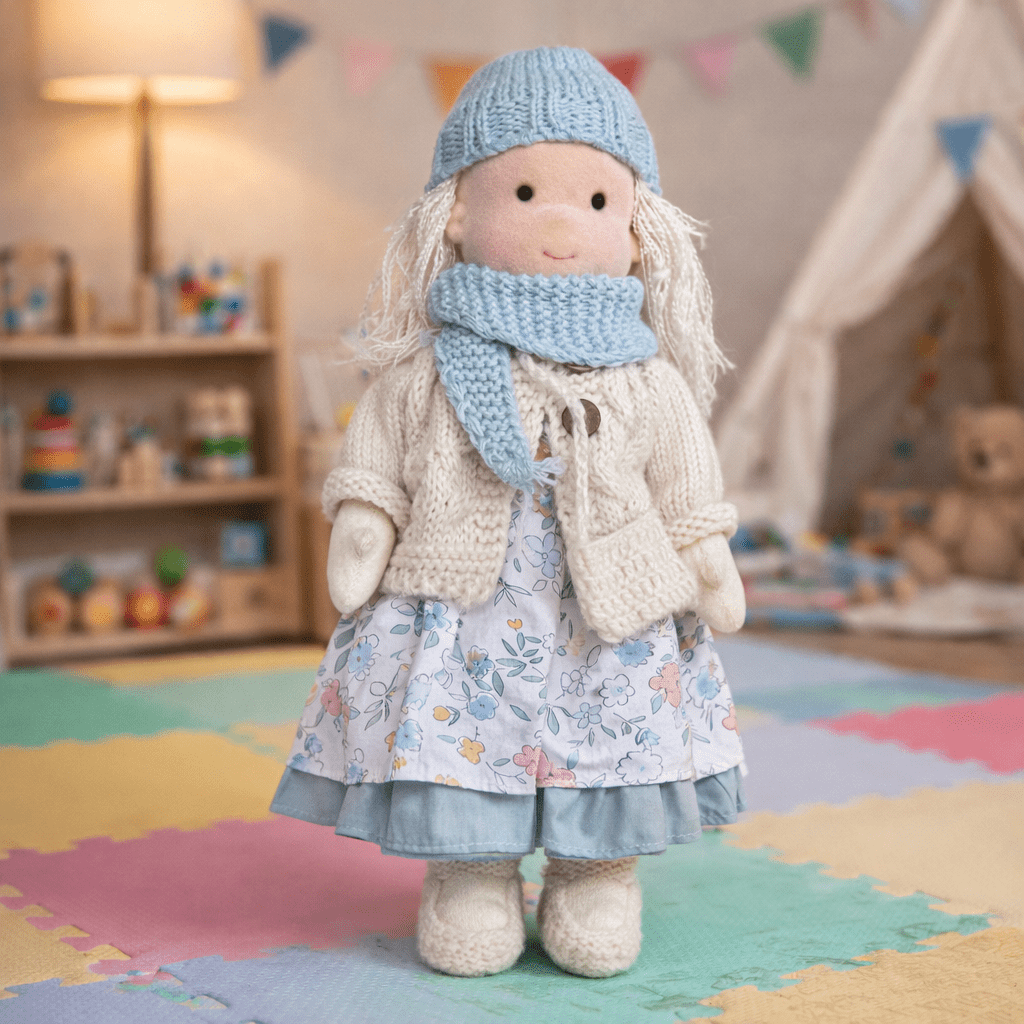 Handgemaakte Katoenen Pop 28 cm Zachte Knuffelpop Fantasievol Speelgoed Duurzaam Eenvoudig Design Kinderkamer | Sulvida