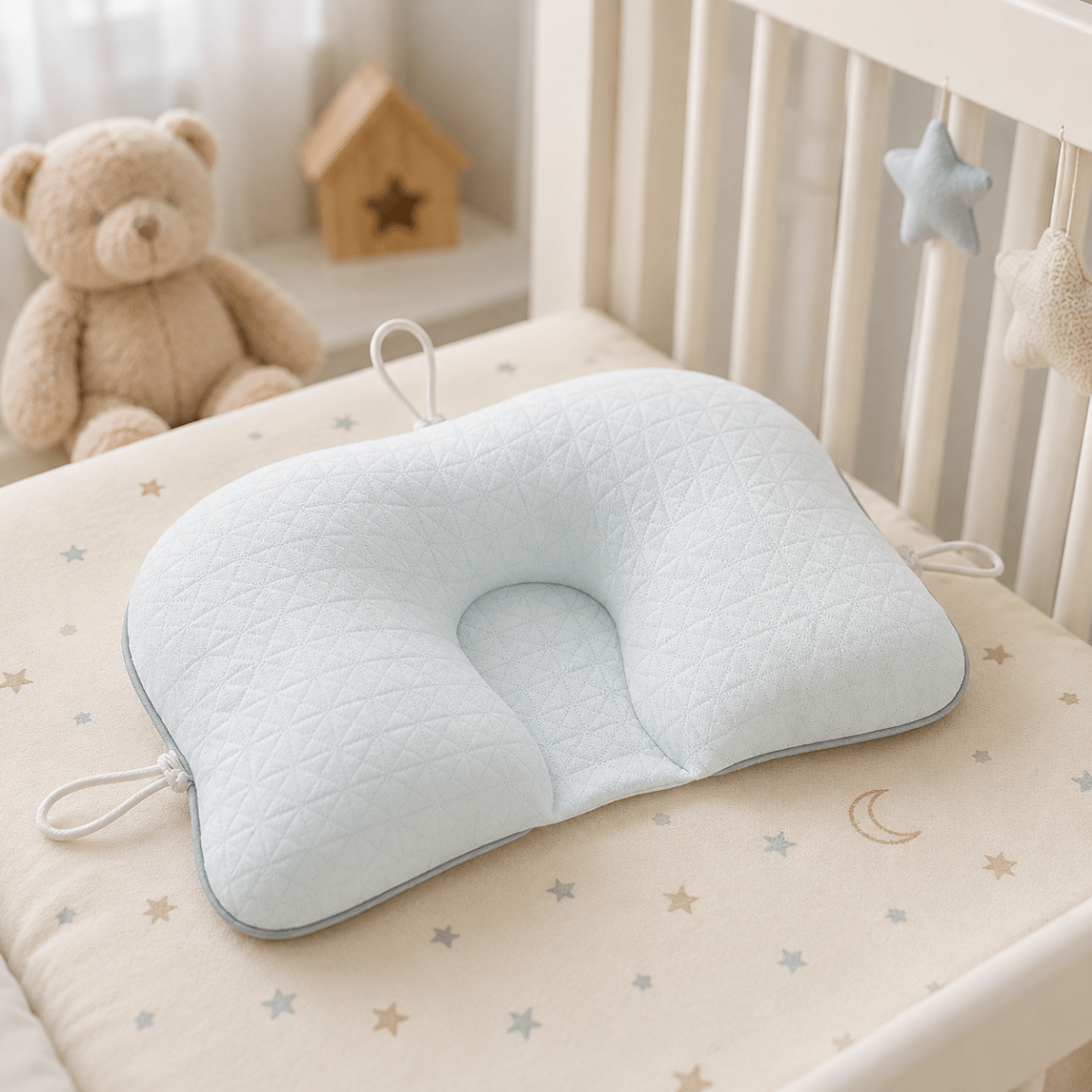 Babykussen Ergonomisch Ademend met Optimale Hoofdsteun voor Comfortabele Nachtrust en Gezonde Hoofdpositie | Sulvida