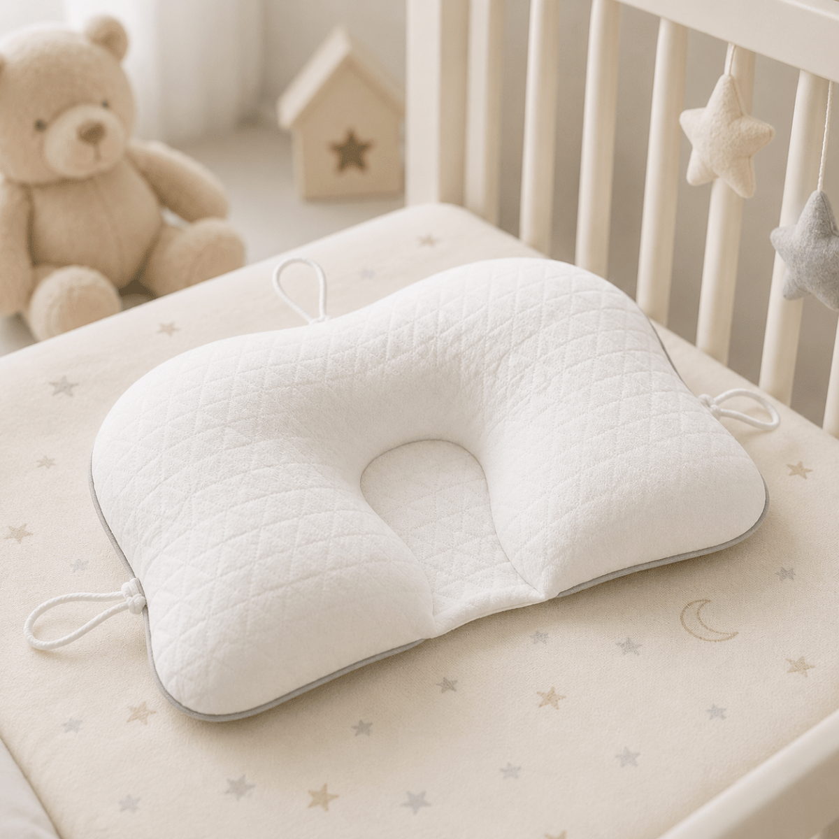 Babykussen Ergonomisch Ademend met Optimale Hoofdsteun voor Comfortabele Nachtrust en Gezonde Hoofdpositie | Sulvida