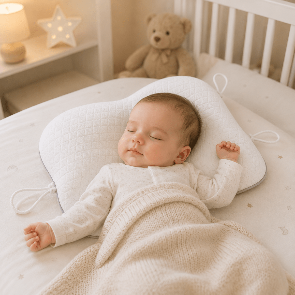 Babykussen Ergonomisch Ademend met Optimale Hoofdsteun voor Comfortabele Nachtrust en Gezonde Hoofdpositie | Sulvida