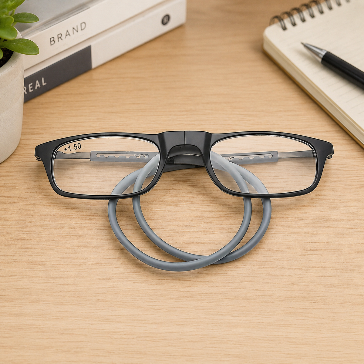 Lunettes de lecture magnétiques avec cordon tour de cou, confortables pour lire, réglables, avec système d'aimants à clipser, légères | Sulvida