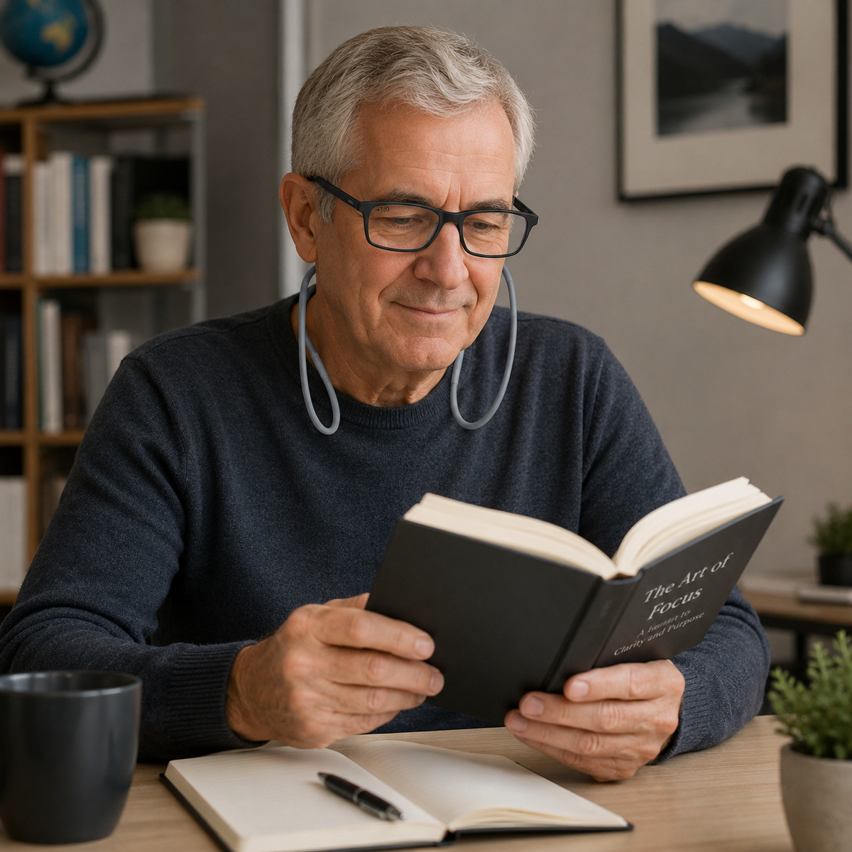 Lunettes de lecture magnétiques avec cordon tour de cou, confortables pour lire, réglables, avec système d'aimants à clipser, légères | Sulvida