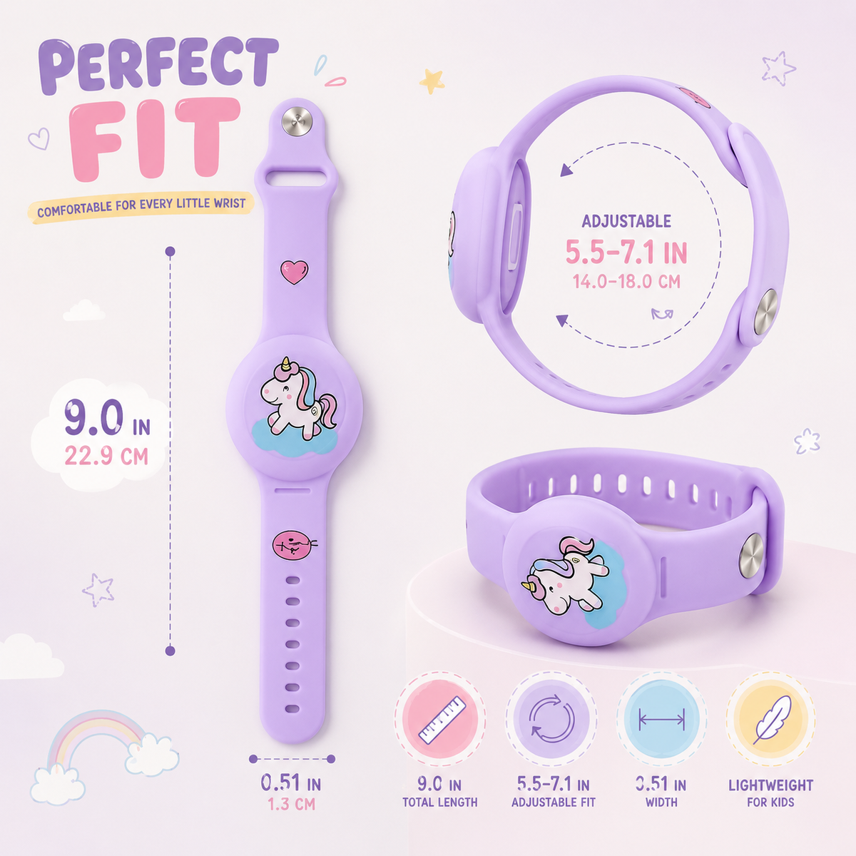 Siliconen GPS-polsband voor Kinderen – Verstelbaar, Waterdicht & Comfortabel Draagbaar Tracker Horloge | Sulvida