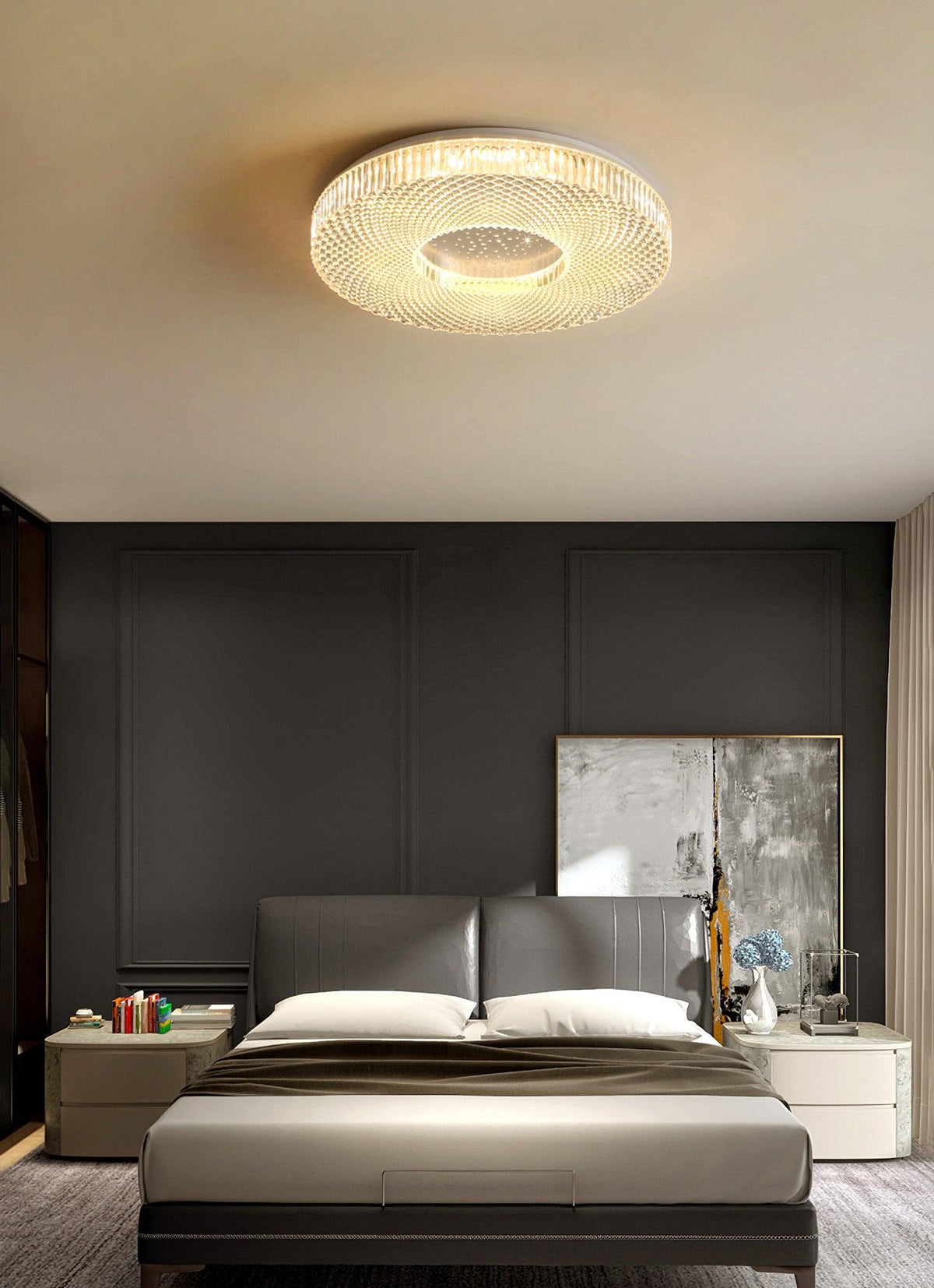 LED Plafondlamp Acryl Goud Wit Rond Luxe Dimbaar Modern Design Woonkamer Slaapkamer Entree Plafondverlichting | Sulvida