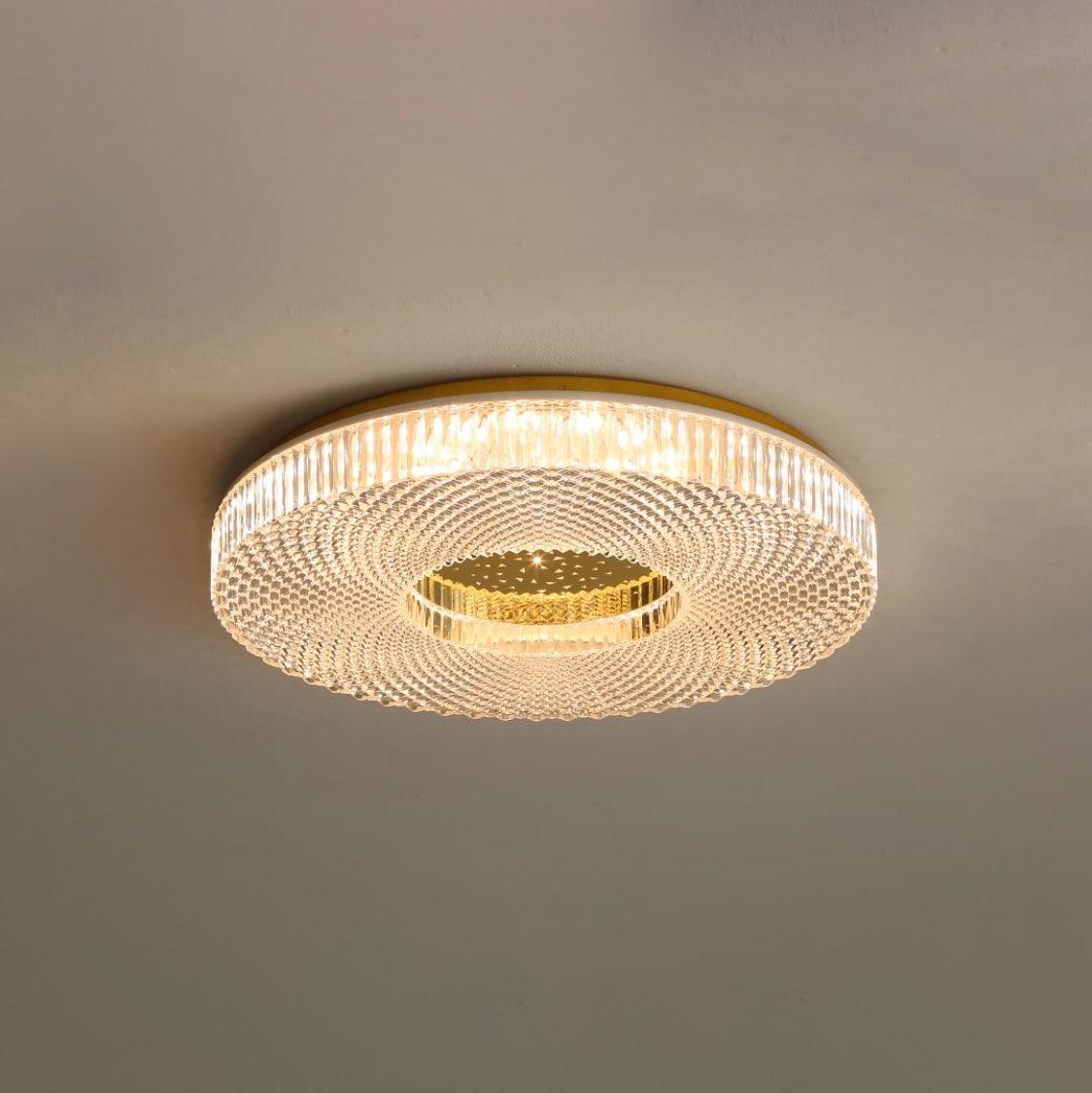 LED Plafondlamp Acryl Goud Wit Rond Luxe Dimbaar Modern Design Woonkamer Slaapkamer Entree Plafondverlichting | Sulvida