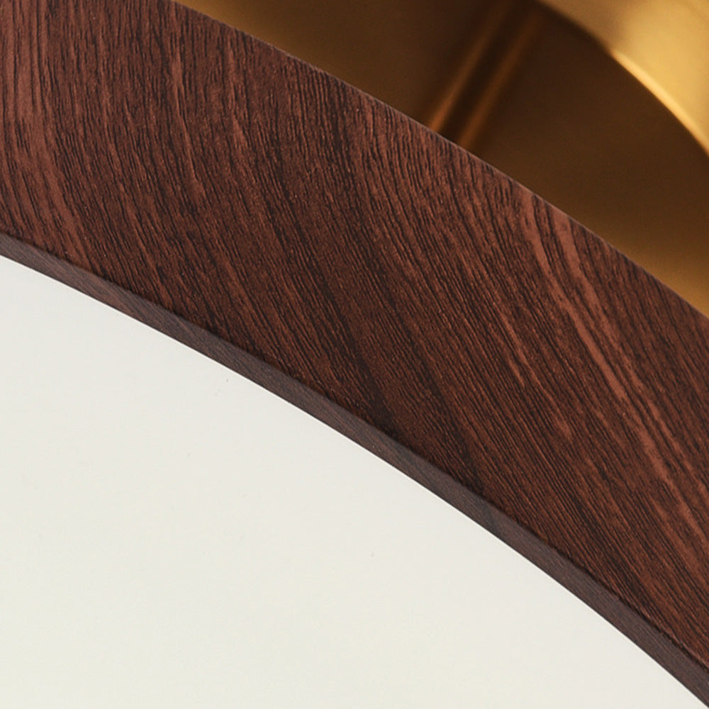 Plafondlamp Scandinavische Stijl Hout & Goudkleurig Montuur Wit Licht D30 × H17 cm Woonkamer Eetkamer | Sulvida