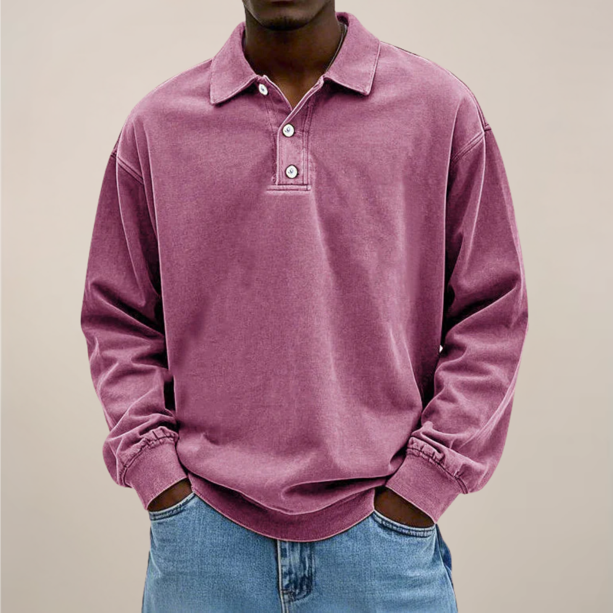 Heren Poloshirt Lange Mouw met Knoopsluiting Comfortabele Pasvorm Casual Stijl voor Dagelijks Kantoor en Vrije Tijd | Sulvida