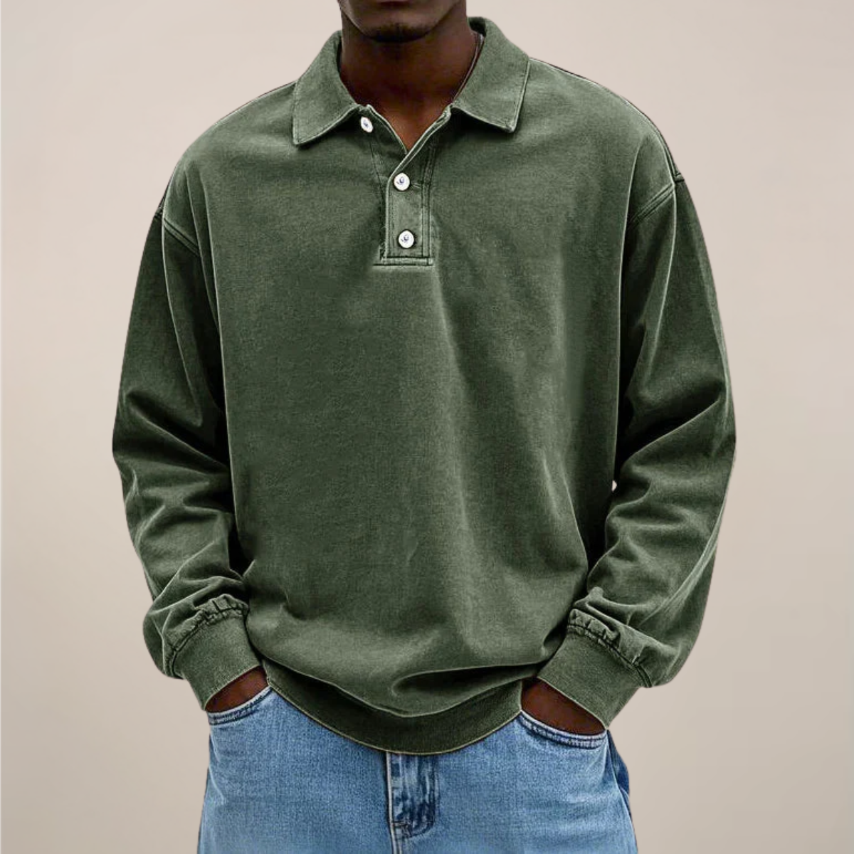 Heren Poloshirt Lange Mouw met Knoopsluiting Comfortabele Pasvorm Casual Stijl voor Dagelijks Kantoor en Vrije Tijd | Sulvida