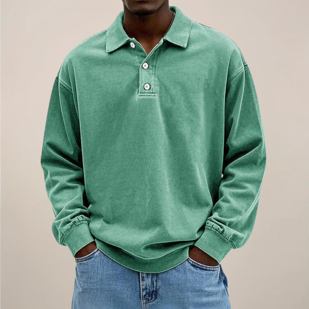 Heren Poloshirt Lange Mouw met Knoopsluiting Comfortabele Pasvorm Casual Stijl voor Dagelijks Kantoor en Vrije Tijd | Sulvida