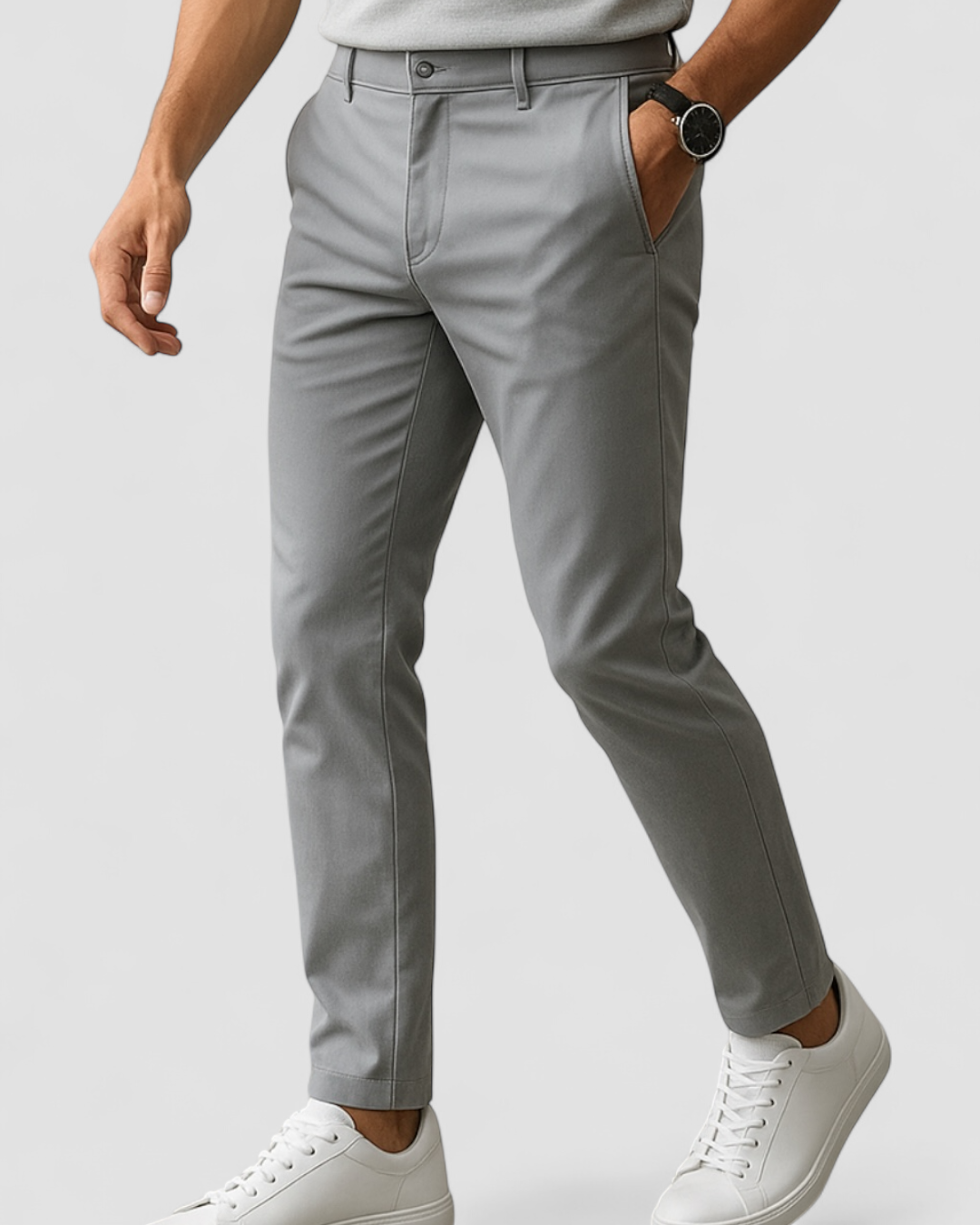 Heren Pantalon Slim Fit met Strakke Pasvorm en Riemlussen voor Zakelijke Look en Casual Dagelijks Gebruik | Sulvida