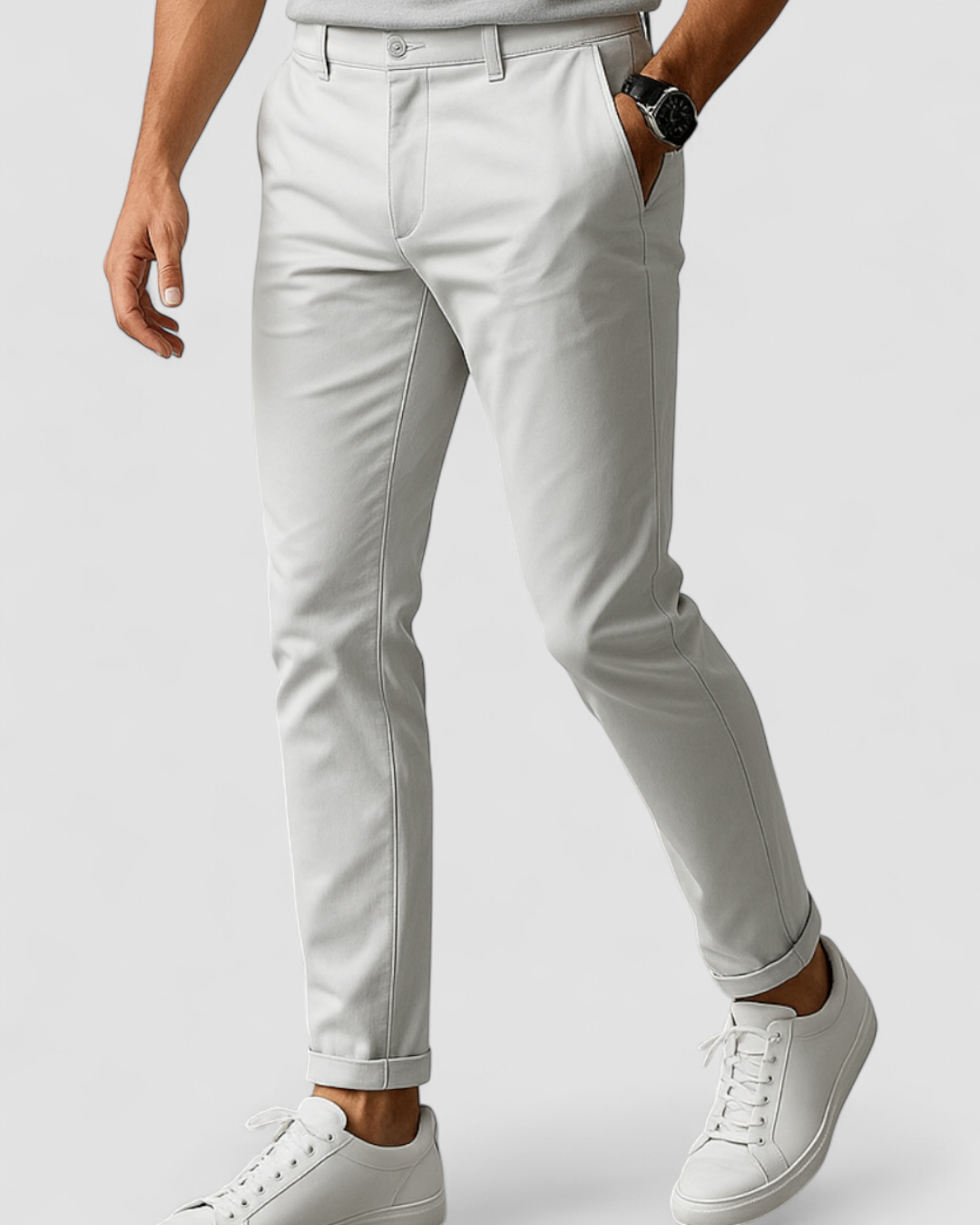 Heren Pantalon Slim Fit met Strakke Pasvorm en Riemlussen voor Zakelijke Look en Casual Dagelijks Gebruik | Sulvida