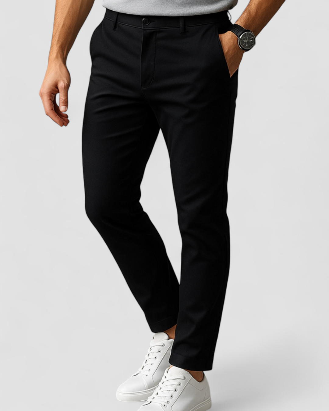 Heren Pantalon Slim Fit met Strakke Pasvorm en Riemlussen voor Zakelijke Look en Casual Dagelijks Gebruik | Sulvida