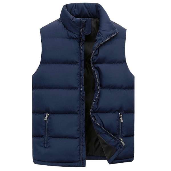 Gewatteerd herenbodywarmer met rits en staande kraag mouwloos vest voor herfst winter outdoor wandelen | Sulvida