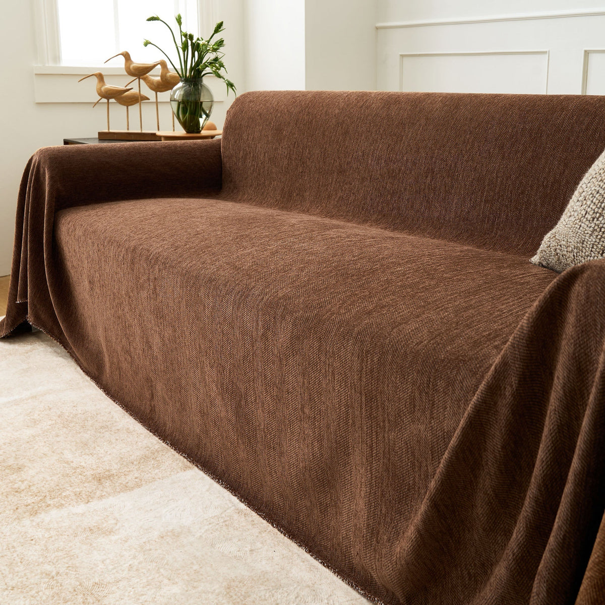 Geweven Bankhoes Visgraat Patroon Meubelbeschermer Huisdiervriendelijk Wasbaar Decoratief Sofa Woonkamer | Sulvida