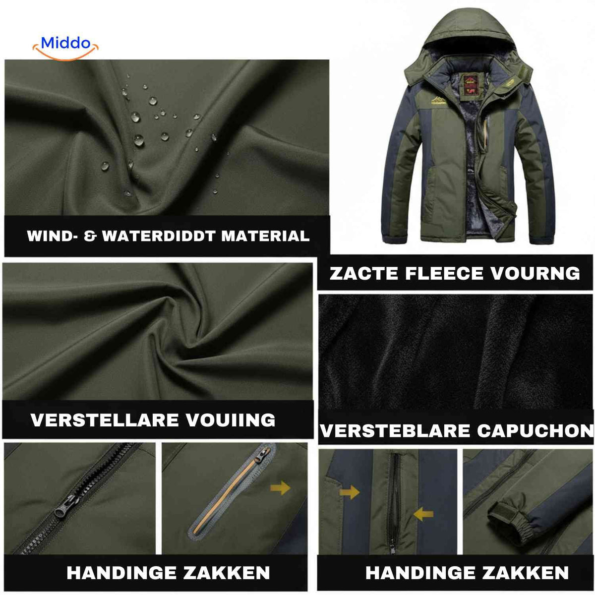 Gewatteerde Winterjas Waterdicht Winddicht Fleecevoering Outdoor Herfst Winter Warme Jas Heren Dames Winterkleding | Sulvida