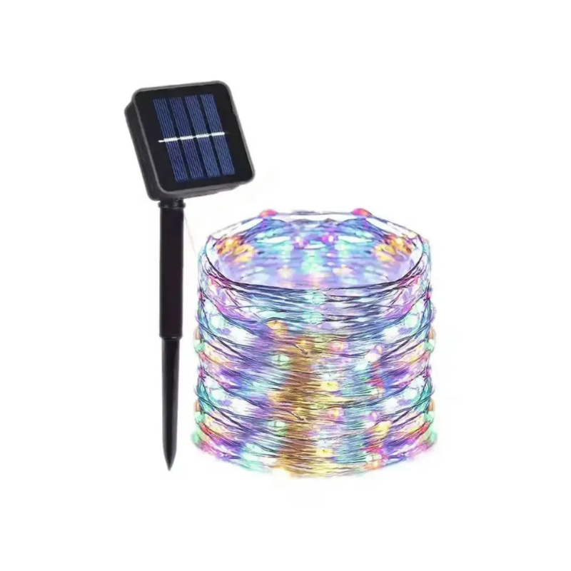Solar lichtslinger met kleurrijke LED-lampjes voor tuin en terras 7m tot 32m duurzame buitenverlichting | Sulvida