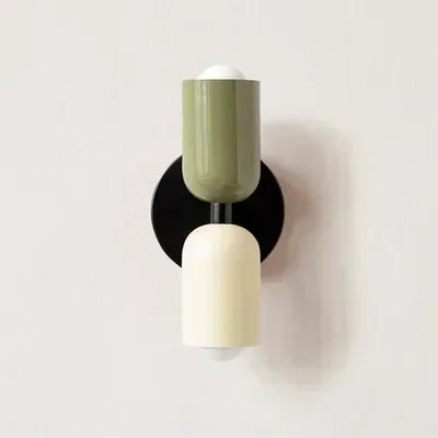 Wandlamp Macaron Dubbel Licht Metalen Design Pastel Kleuren voor Woonkamer Slaapkamer Hal Eettafel Styling | Sulvida