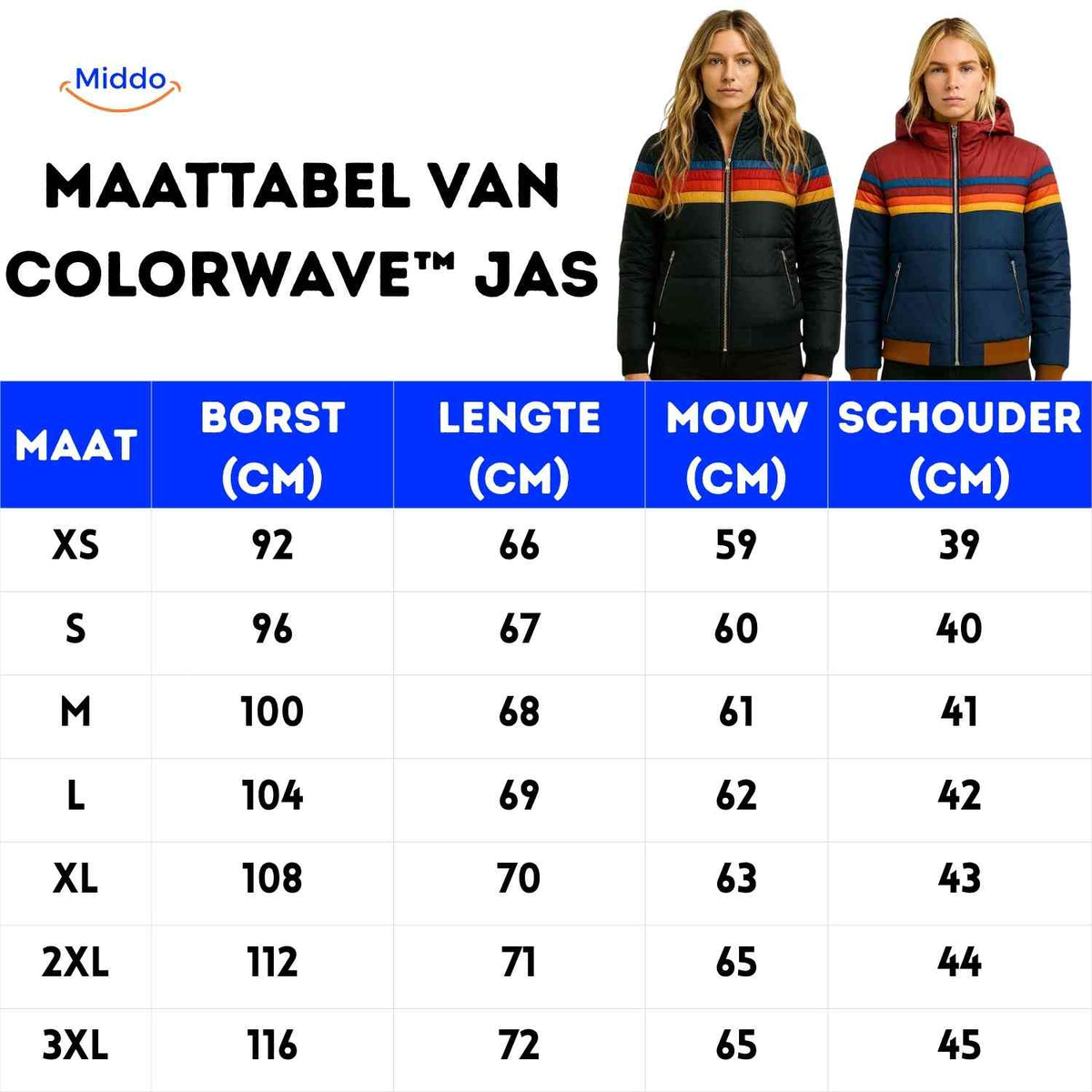 Gewatteerde Damesjas met Capuchon Lichtgewicht Ritssluiting Kleurrijk Retro Design Winterjas Maat XS-3XL | Sulvida