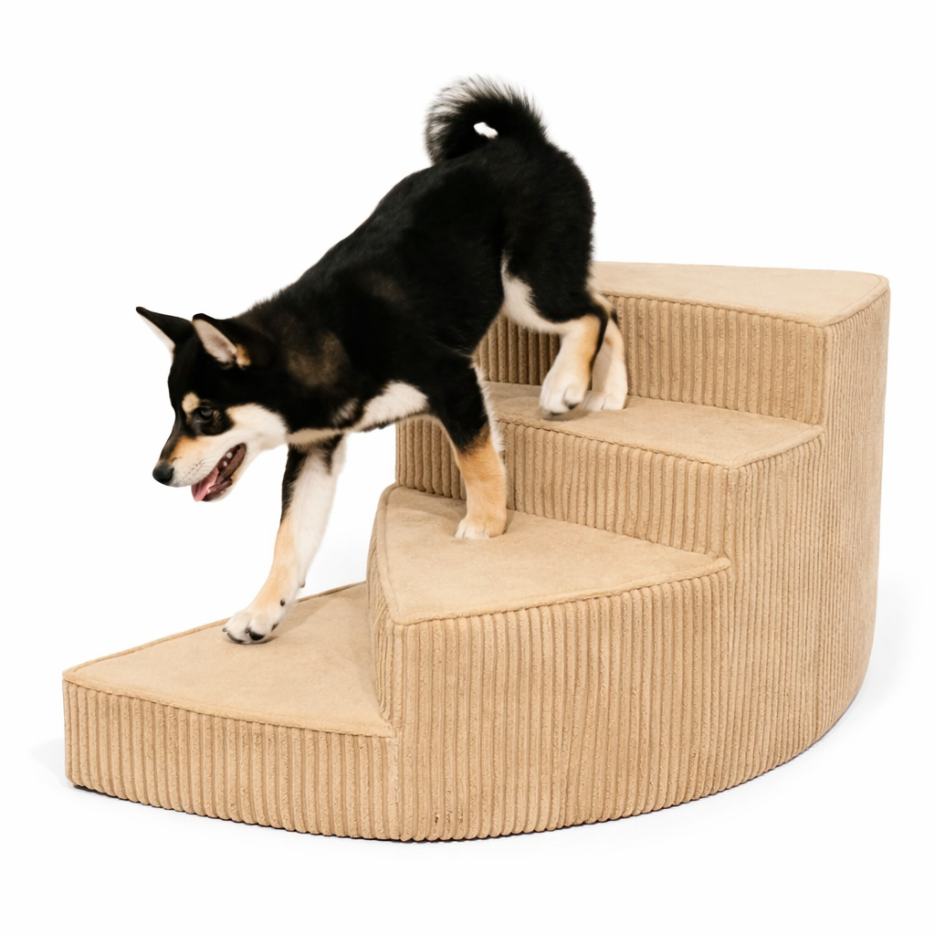 Huisdierentrap met Trapvorm in Schuim voor Bed of Bank met Antislip Textuur Afneembare Hoes Huisdieraccessoire | Sulvida