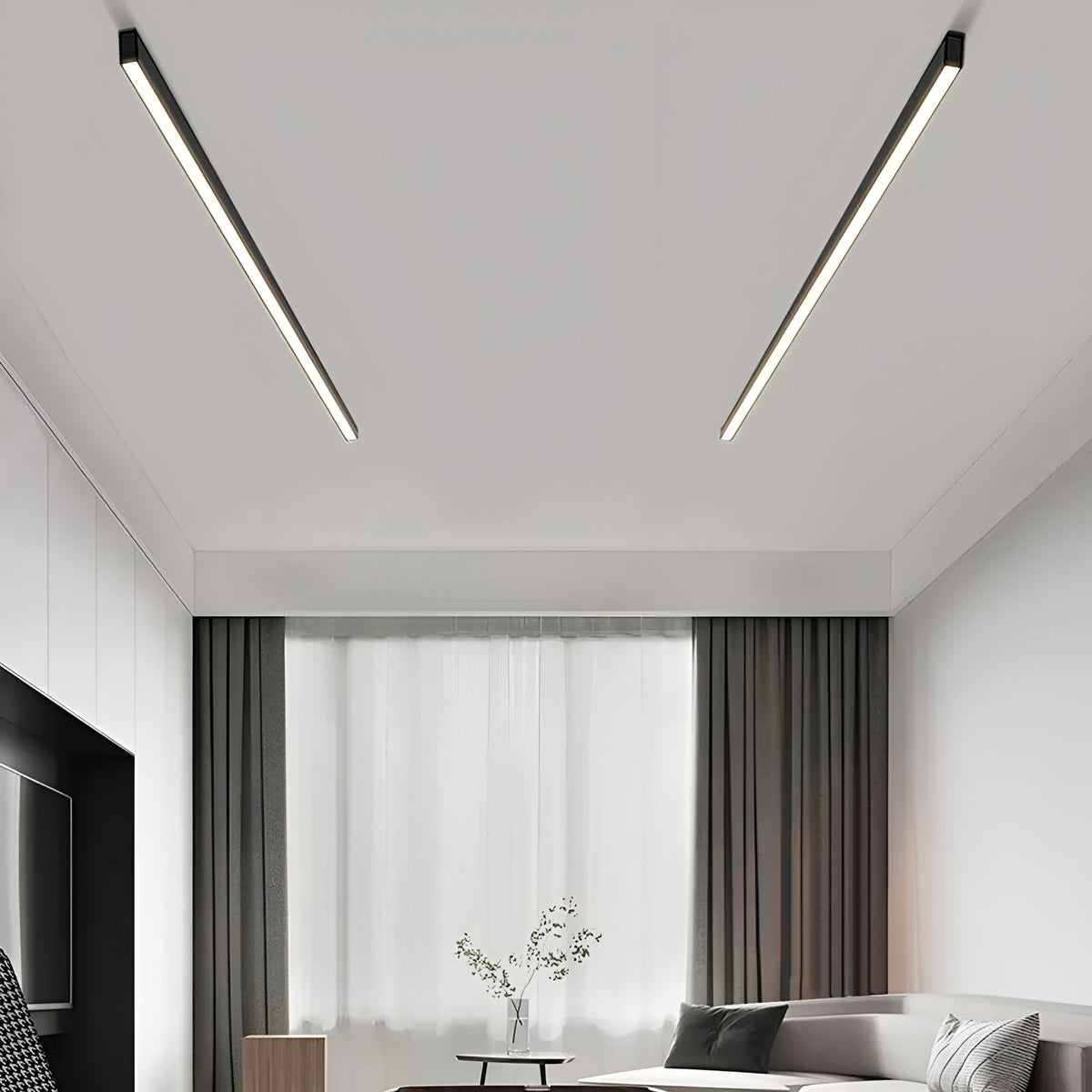 Plafondlamp Smal Design LED Lichtbalk Moderne Verlichting Woonkamer Slaapkamer Eetkamer Dimbaar Strak | Sulvida