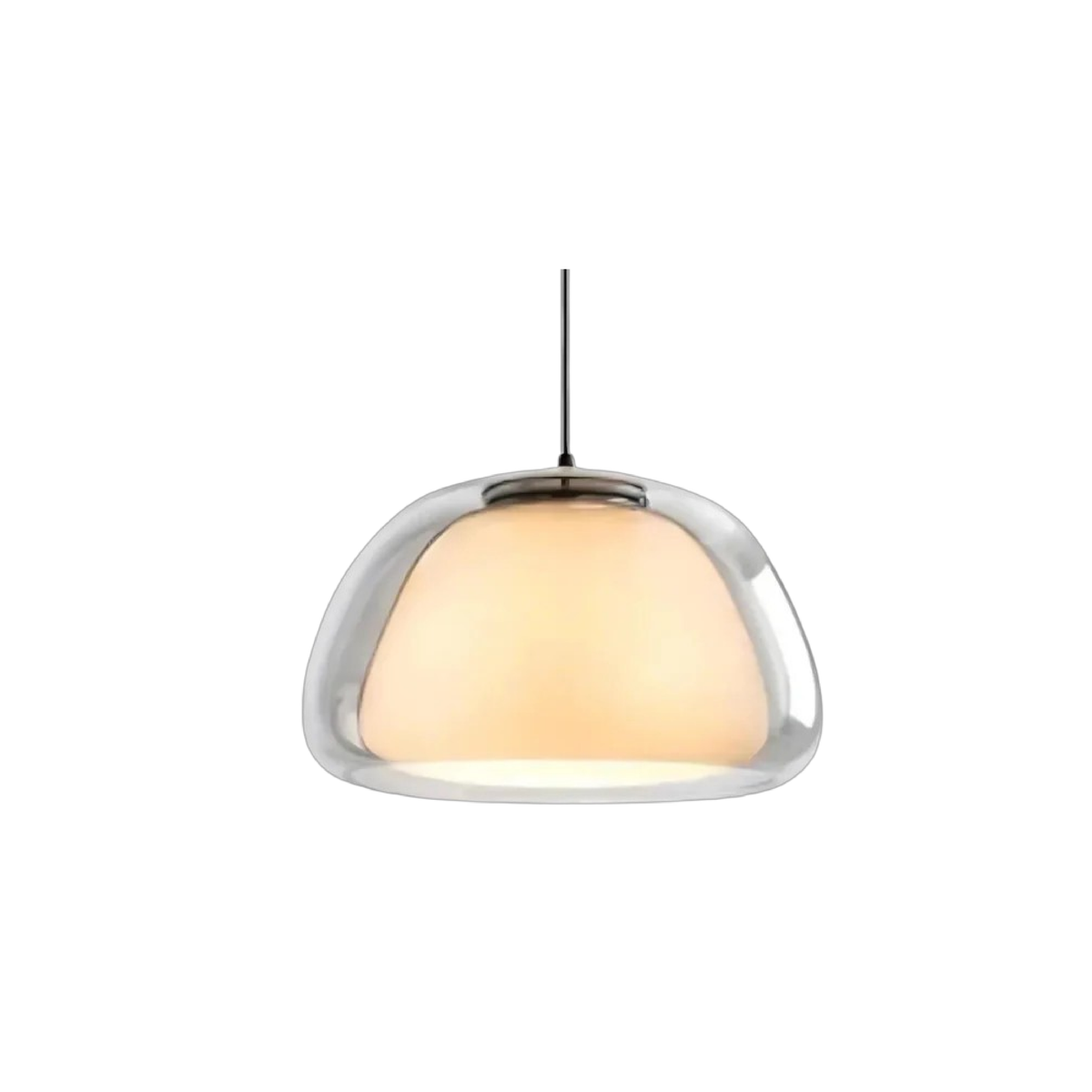 Glazen hanglamp met E27 fitting 25 cm diameter transparant design voor keuken eetkamer hal woonkamer | Sulvida