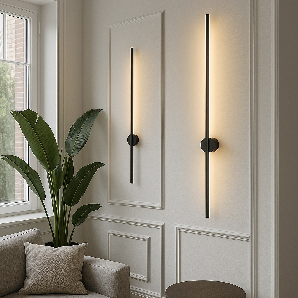 Draaibare wandlamp LED langwerpig metaal acryl modern zwart goud eetkamer bar restaurant sfeervol warm licht | Sulvida