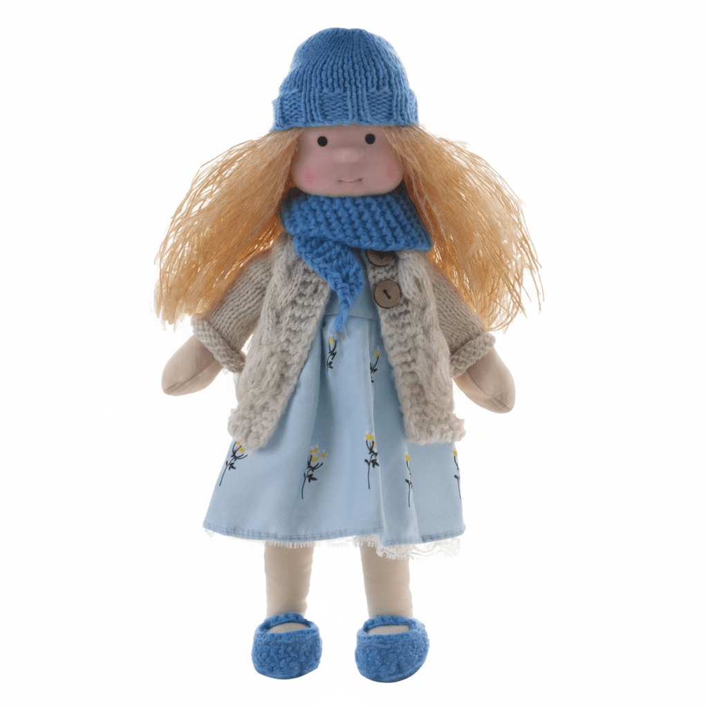 Handgemaakte Katoenen Pop 28 cm Zachte Knuffelpop Fantasievol Speelgoed Duurzaam Eenvoudig Design Kinderkamer | Sulvida