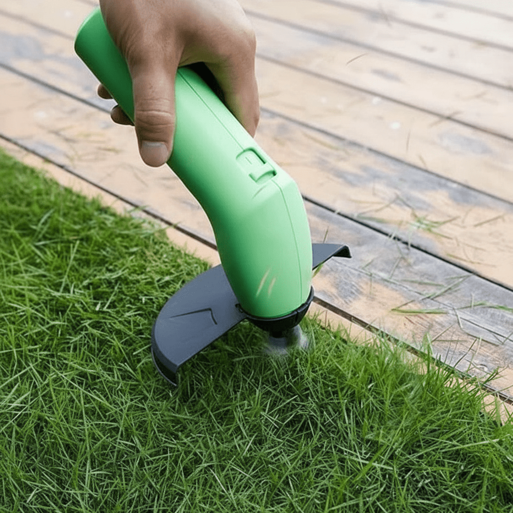Compacte oplaadbare gazonknipper met verstelbare trimkop voor tuinonderhoud grastrimmer borders en randen | Sulvida