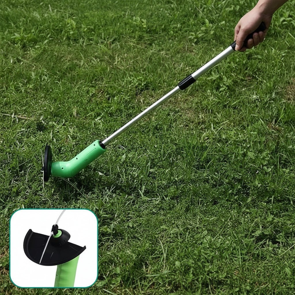 Compacte oplaadbare gazonknipper met verstelbare trimkop voor tuinonderhoud grastrimmer borders en randen | Sulvida
