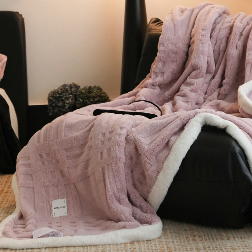 Jacquard Plaid met Reliëf Structuur Fleece Deken Winter Herfst Gebreid Patroon Warm Zacht Decoratief | Sulvida