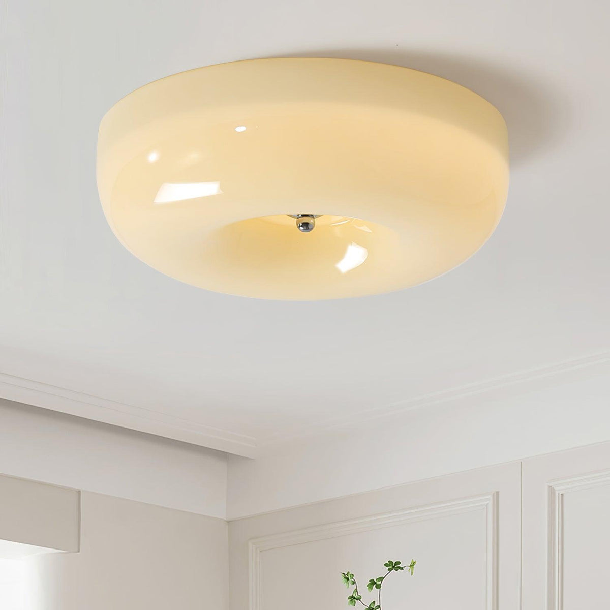 Plafondlamp met Gedraaid Glas en Chroom Moderne Verlichting Slaapkamer Woonkamer Hal 32 40 46 cm Diameter | Sulvida