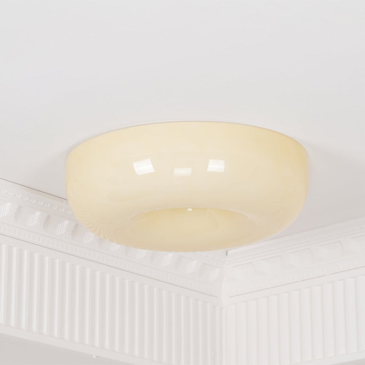 Glazen Plafondlamp met LED Verlichting Warm of Koel Wit Beige Chroom voor Woonkamer Slaapkamer Hal Eetkamer | Sulvida
